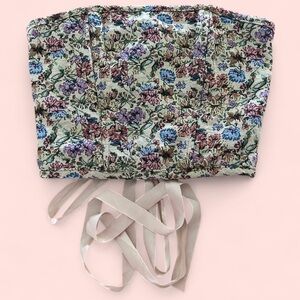 American Threads Floral Cottagecore‎ Trendy Corset Top Womens Size Medium